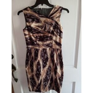 Nine West Women's Knew Length Dress‎ Brown Sleeveless Size 6 Pencil